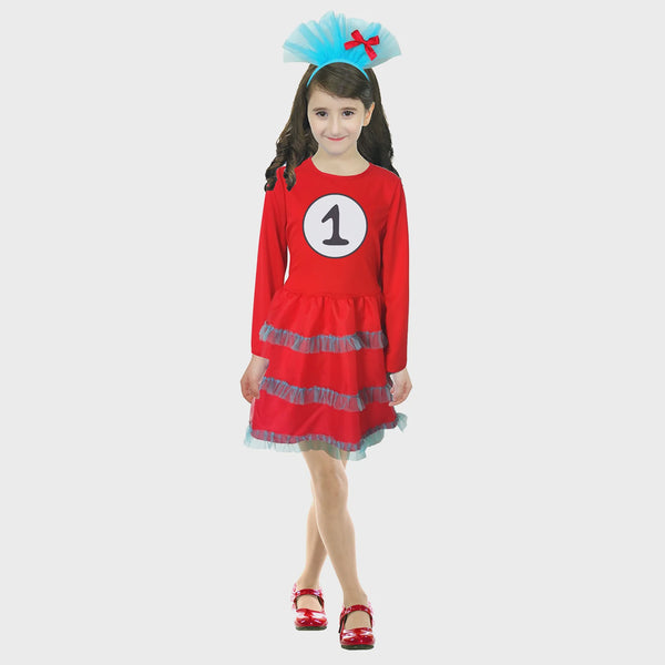CHILDREN RED THING GIRL COSTUME